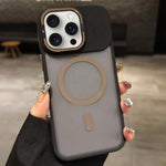 スキンフィール フロストメタルレンズホルダー MagSafe 磁気スマホケース、iPhone 16 Plus 用、iPhone 16 用、iPhone 15 Pro Max 用、iPhone 15 Pro 用、iPhone 15 用、iPhone 14 用
