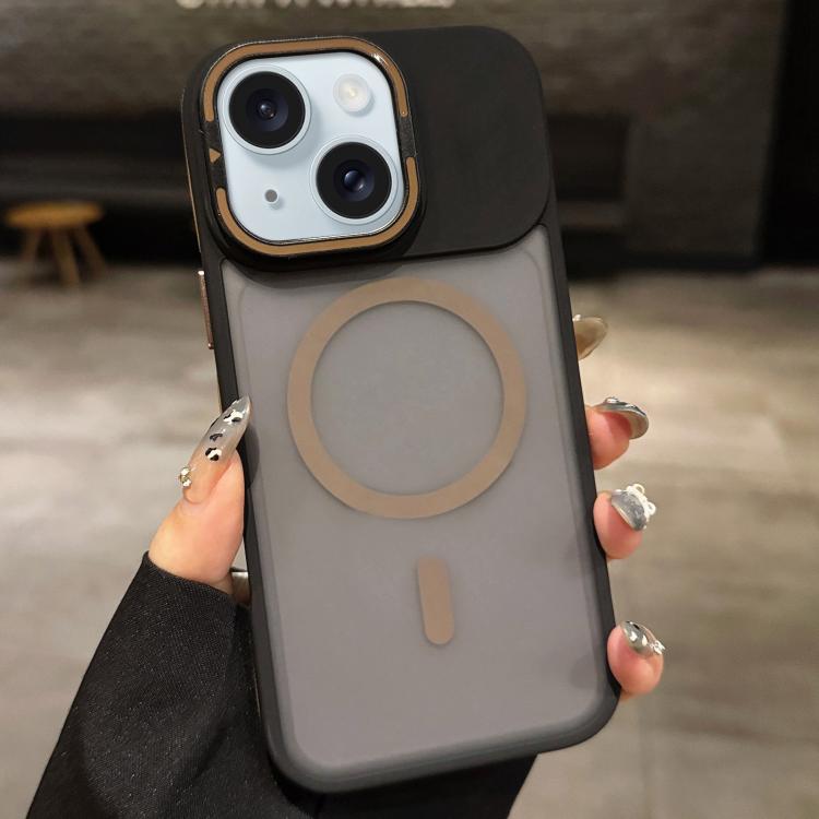 スキンフィール フロストメタルレンズホルダー MagSafe 磁気スマホケース、iPhone 16 Plus 用、iPhone 16 用、iPhone 15 Pro Max 用、iPhone 15 Pro 用、iPhone 15 用、iPhone 14 用