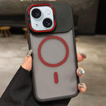 スキンフィール フロストメタルレンズホルダー MagSafe 磁気スマホケース、iPhone 16 Plus 用、iPhone 16 用、iPhone 15 Pro Max 用、iPhone 15 Pro 用、iPhone 15 用、iPhone 14 用