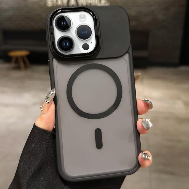 Skin Feel Frosted Metal Lens Holder MagSafe Magnetic Phone Case, For iPhone 14 Pro, For iPhone 14 Pro Max, For iPhone 13 Pro Max, For iPhone 13 Pro, For iPhone 13, For iPhone 12