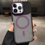 Skin Feel Frosted Metal Lens Holder MagSafe Magnetic Phone Case, For iPhone 14 Pro, For iPhone 14 Pro Max, For iPhone 13 Pro Max, For iPhone 13 Pro, For iPhone 13, For iPhone 12
