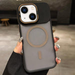 スキンフィール フロストメタルレンズホルダー MagSafe 磁気スマホケース、iPhone 16 Plus 用、iPhone 16 用、iPhone 15 Pro Max 用、iPhone 15 Pro 用、iPhone 15 用、iPhone 14 用