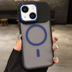 スキンフィール フロストメタルレンズホルダー MagSafe 磁気スマホケース、iPhone 16 Plus 用、iPhone 16 用、iPhone 15 Pro Max 用、iPhone 15 Pro 用、iPhone 15 用、iPhone 14 用