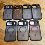 スキンフィールマットメタルレンズホルダーMagSafe磁気スマホケース、iPhone 17 Pro Max用、iPhone 17 Pro用、iPhone 17用、iPhone Air用、iPhone 16 Pro Max用、iPhone 16 Pro用