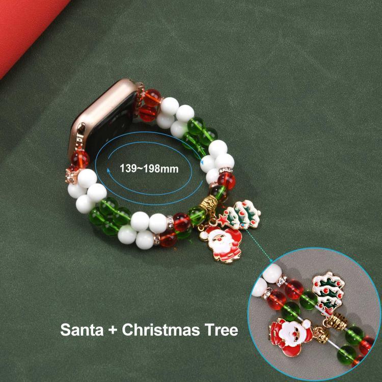 幅20mm クリスマスビーズチェーンウォッチバンド、Apple Watch 46mm / 49mm / 45mm / 44mm用、Apple Watch 42mm / 41mm / 40mm / 38mm用