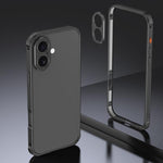 アーマー 両面滑り止めメタルフレームケース レンズカバー付き、iPhone 17 Pro Max 用、iPhone 17 Pro 用、iPhone 17 用、iPhone 16 Pro Max 用、iPhone 16 Pro 用、iPhone 16 用