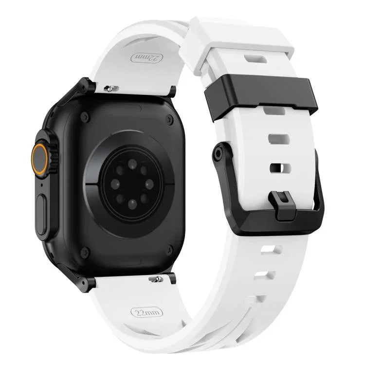 ブラックピンバックル シリコンウォッチバンド、Apple Watch 46mm / 49mm / 45mm / 44mm用、Apple Watch 42mm / 41mm / 40mm / 38mm用