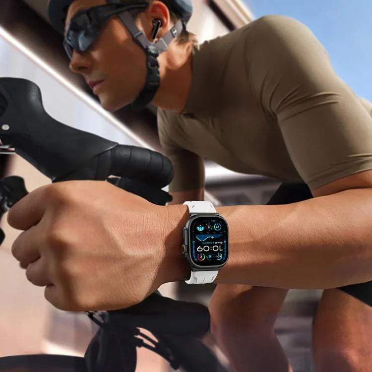 ブラックピンバックル シリコンウォッチバンド、Apple Watch 46mm / 49mm / 45mm / 44mm用、Apple Watch 42mm / 41mm / 40mm / 38mm用