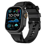ブラックピンバックル シリコンウォッチバンド、Apple Watch 46mm / 49mm / 45mm / 44mm用、Apple Watch 42mm / 41mm / 40mm / 38mm用