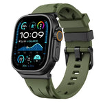 ブラックピンバックル シリコンウォッチバンド、Apple Watch 46mm / 49mm / 45mm / 44mm用、Apple Watch 42mm / 41mm / 40mm / 38mm用