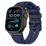 ブラックピンバックル シリコンウォッチバンド、Apple Watch 46mm / 49mm / 45mm / 44mm用、Apple Watch 42mm / 41mm / 40mm / 38mm用