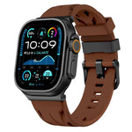 ブラックピンバックル シリコンウォッチバンド、Apple Watch 46mm / 49mm / 45mm / 44mm用、Apple Watch 42mm / 41mm / 40mm / 38mm用