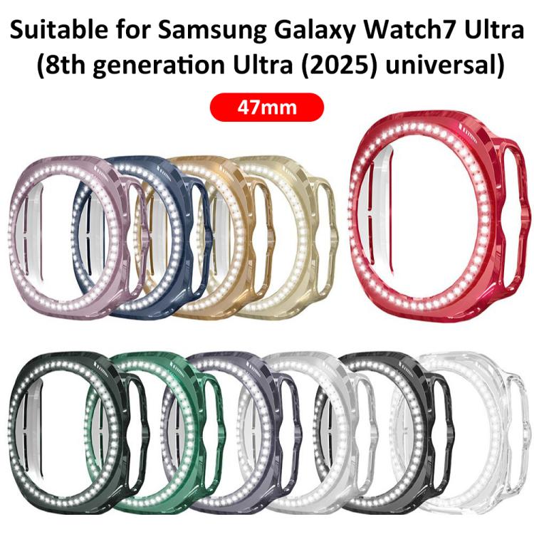 xDfind シングルロウダイヤモンドホロウPCウォッチカバー、Samsung Galaxy Watch Ultra 47mm / Ultra 2025用
