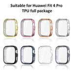 xDfind Plating Tempered Film Integrated TPU Watch Protective Cover, For Huawei Watch Fit 4 Pro, For Huawei Watch Fit 4