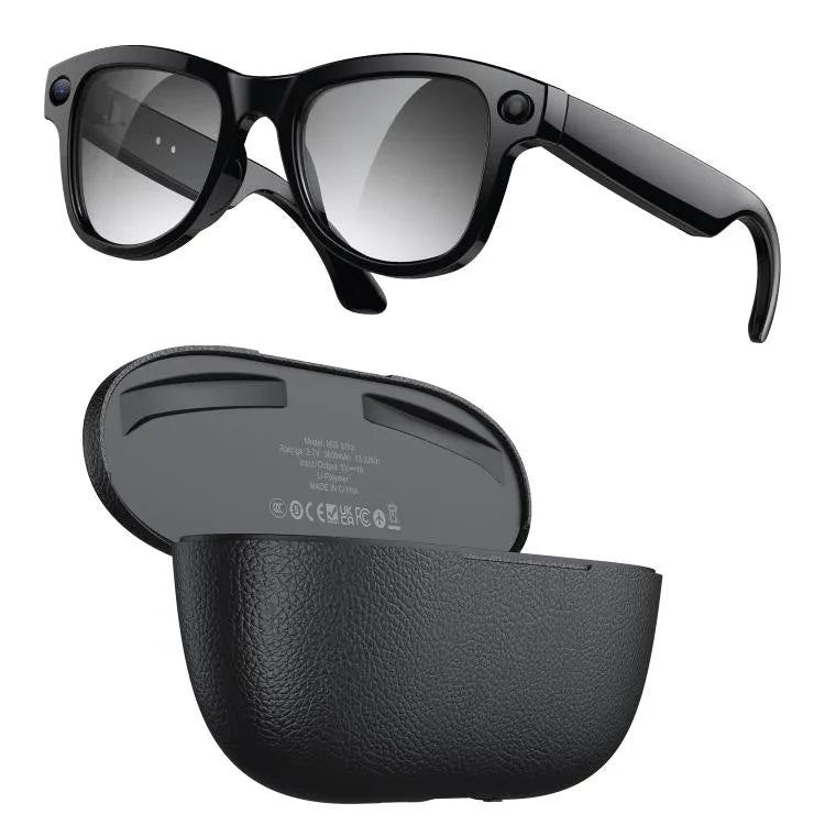 M02 ウルトラ 8MPカメラ AIスマートグラス フォトクロミックレンズ、ブラック充電ケース付き、ブラウン充電ケース付き