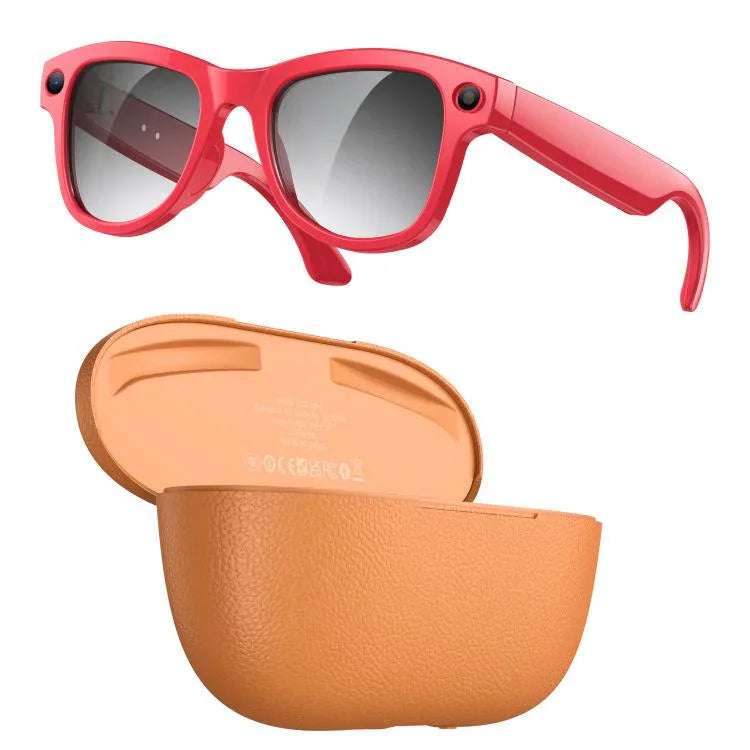 M02 ウルトラ 8MPカメラ AIスマートグラス フォトクロミックレンズ、ブラック充電ケース付き、ブラウン充電ケース付き