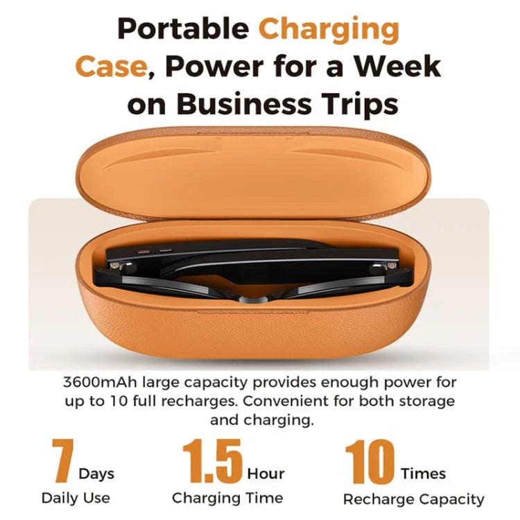 M02 ウルトラ 8MPカメラ AIスマートグラス フォトクロミックレンズ、ブラック充電ケース付き、ブラウン充電ケース付き