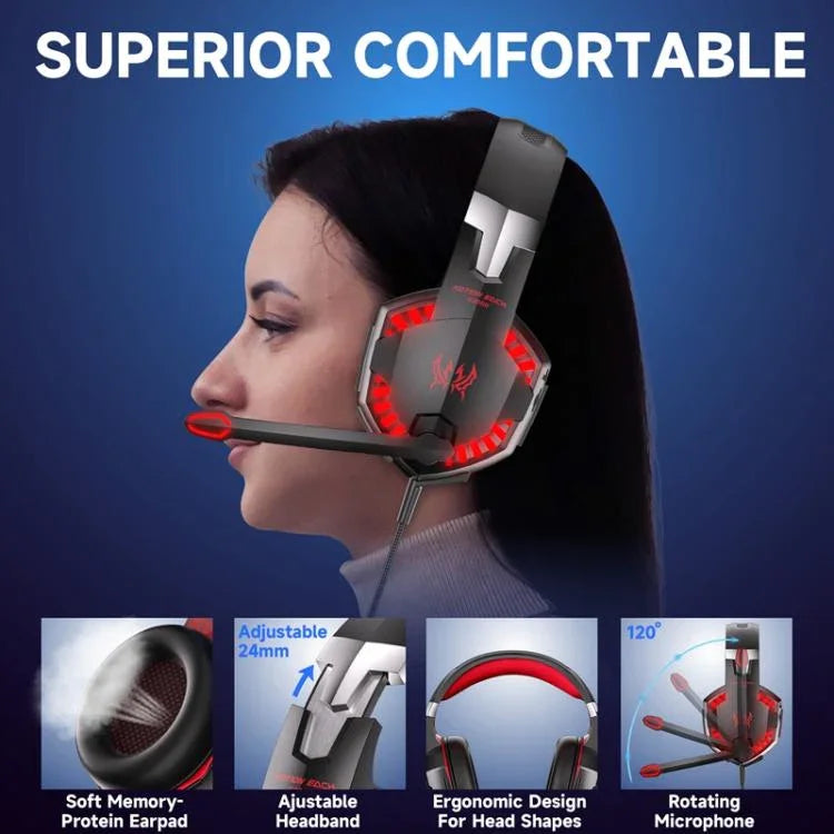 KOTION EACH G2000 Wired Game Headphones with LED Light