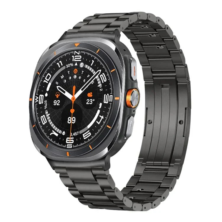 着脱式 三連ビーズ HWバックル チタン合金 時計バンド、Samsung Galaxy Watch Ultra 47mm / Ultra 2025 用、Samsung Galaxy Watch8 / Watch8 Classic 用