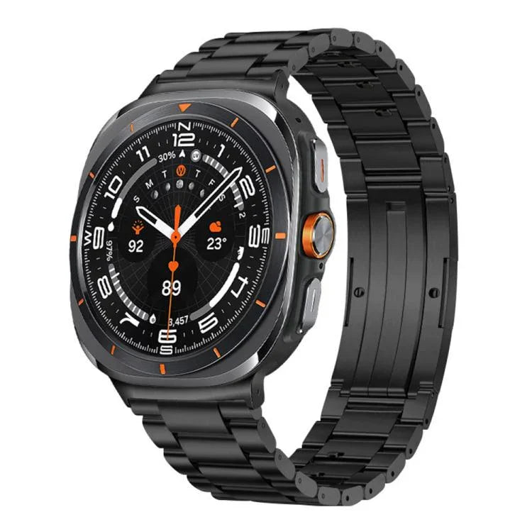 着脱式 三連ビーズ HWバックル チタン合金 時計バンド、Samsung Galaxy Watch Ultra 47mm / Ultra 2025 用、Samsung Galaxy Watch8 / Watch8 Classic 用