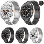 着脱式 三連ビーズ HWバックル チタン合金 時計バンド、Samsung Galaxy Watch Ultra 47mm / Ultra 2025 用、Samsung Galaxy Watch8 / Watch8 Classic 用
