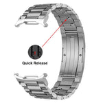 着脱式 三連ビーズ HWバックル チタン合金 時計バンド、Samsung Galaxy Watch Ultra 47mm / Ultra 2025 用、Samsung Galaxy Watch8 / Watch8 Classic 用