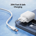 USAMS CC226 T65 PD20W USB-C / Type-C シングルポート急速充電器、EUプラグ、CC226