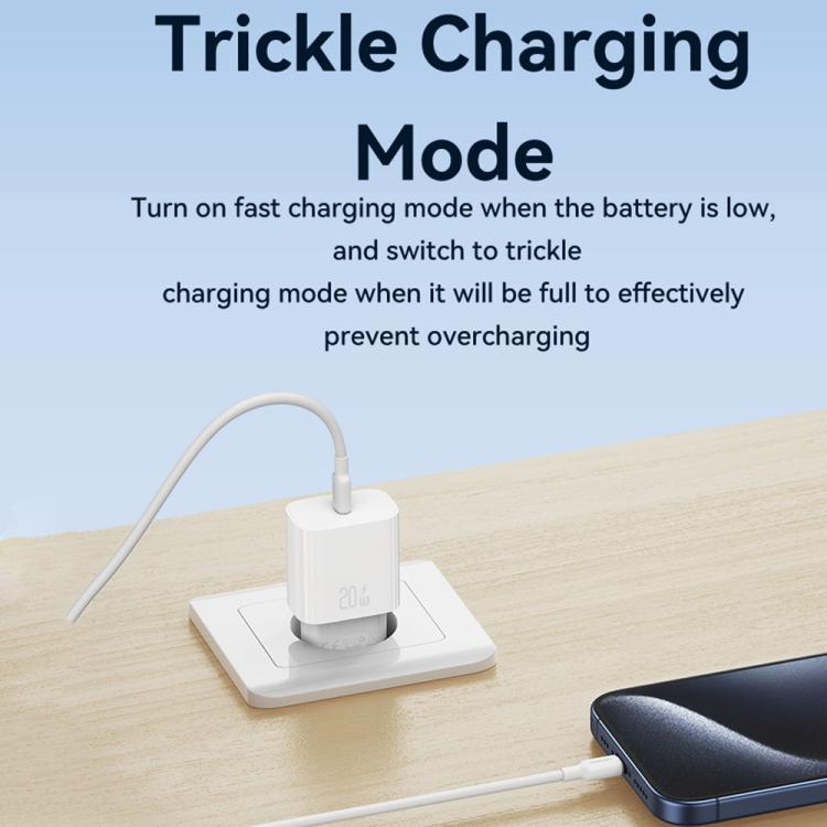 USAMS CC226 T65 PD20W USB-C / Type-C シングルポート急速充電器、EUプラグ、CC226