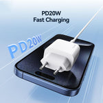 USAMS CC226 T65 PD20W USB-C / Type-C シングルポート急速充電器、EUプラグ、CC226