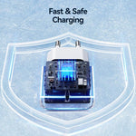 USAMS CC226 T65 PD20W USB-C / Type-C シングルポート急速充電器、EUプラグ、CC226
