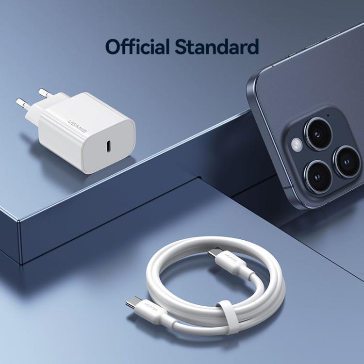 USAMS CC226 T65 PD20W USB-C / Type-C シングルポート急速充電器、EUプラグ、CC226