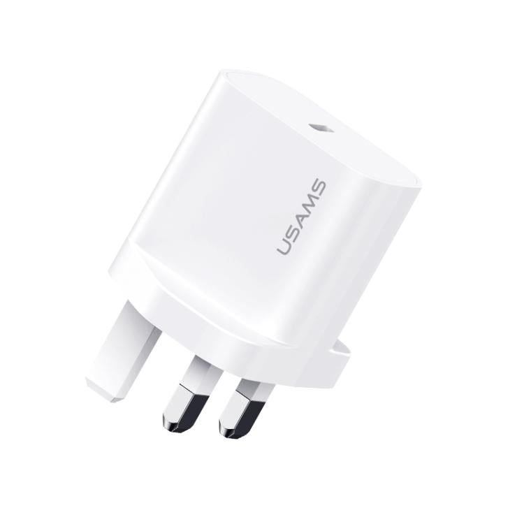 USAMS CC227 T65 PD20W USB-C / Type-C シングルポート急速充電器、UKプラグ、CC227