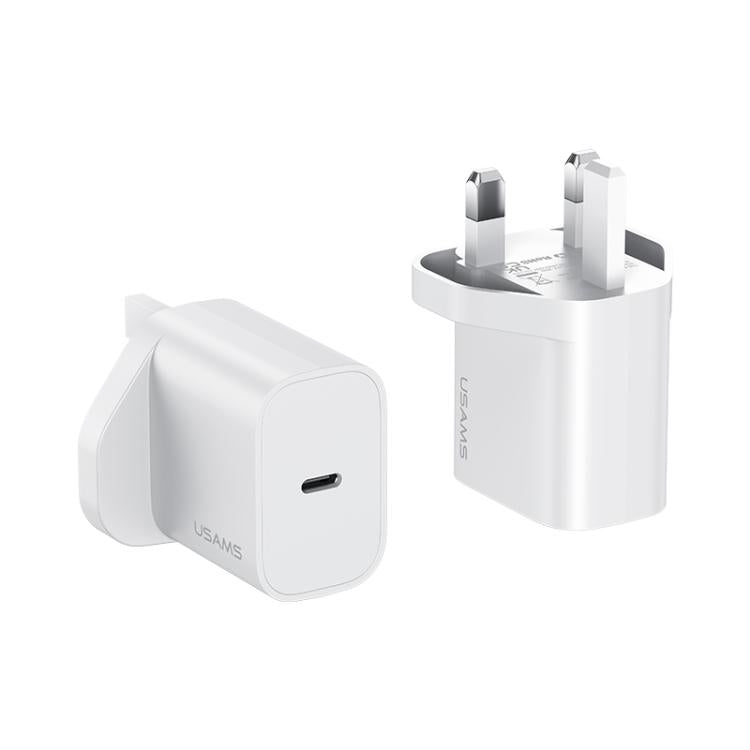 USAMS CC227 T65 PD20W USB-C / Type-C シングルポート急速充電器、UKプラグ、CC227