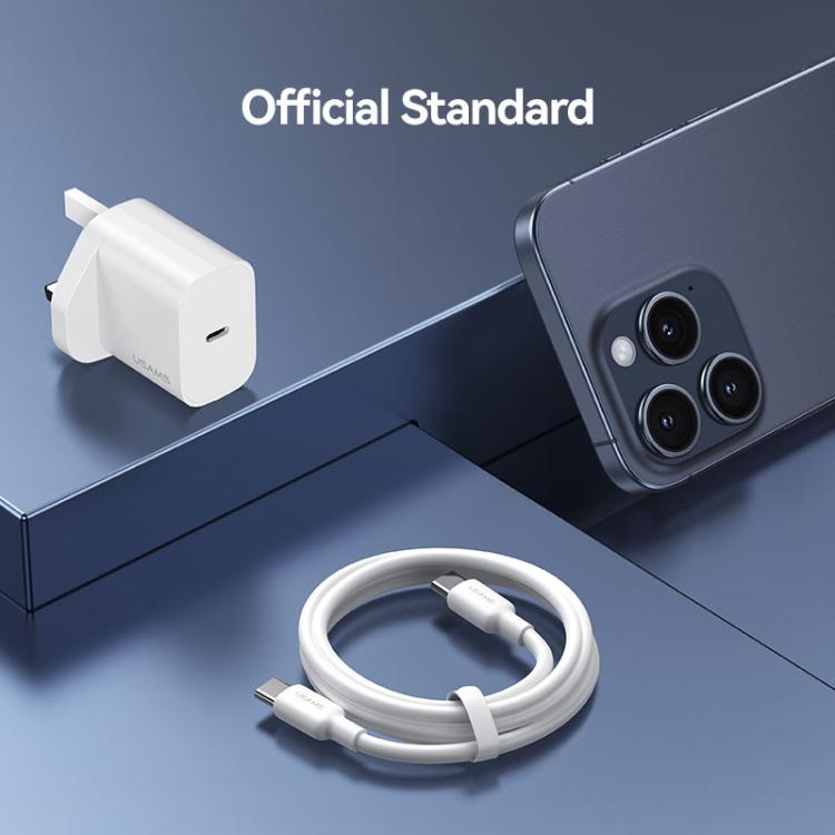 USAMS CC227 T65 PD20W USB-C / Type-C シングルポート急速充電器、UKプラグ、CC227