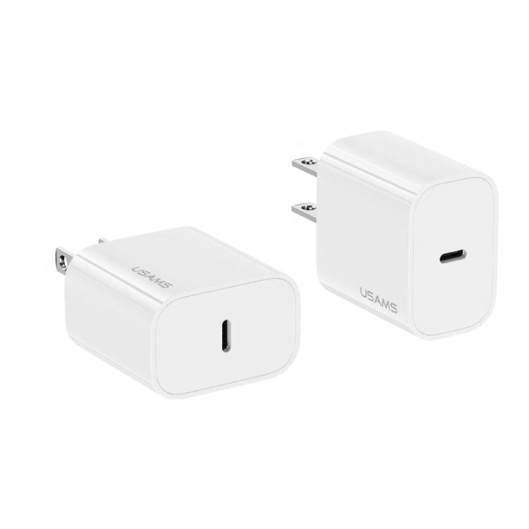 USAMS CC228 T65 PD20W USB-C / Type-C シングルポート急速充電器、USプラグ、CC228