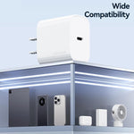 USAMS CC228 T65 PD20W USB-C / Type-C シングルポート急速充電器、USプラグ、CC228