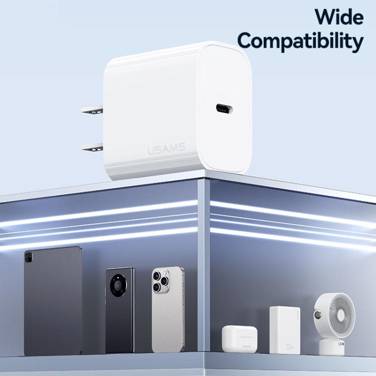 USAMS CC228 T65 PD20W USB-C / Type-C シングルポート急速充電器、USプラグ、CC228