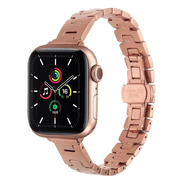 Hスタイル 幅14mm ステンレススチール メタルウォッチバンド、Apple Watch 46mm / 49mm / 45mm / 44mm用、Apple Watch 42mm / 41mm / 40mm / 38mm用