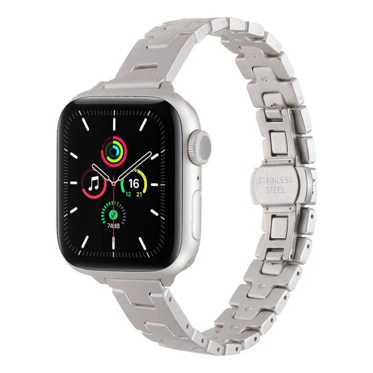 Hスタイル 幅14mm ステンレススチール メタルウォッチバンド、Apple Watch 46mm / 49mm / 45mm / 44mm用、Apple Watch 42mm / 41mm / 40mm / 38mm用
