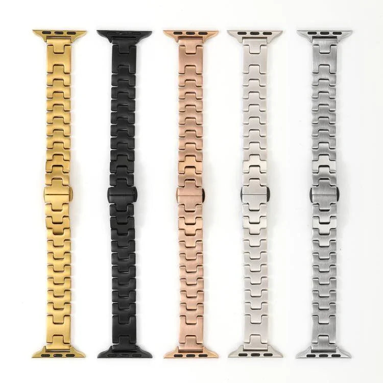 Hスタイル 幅14mm ステンレススチール メタルウォッチバンド、Apple Watch 46mm / 49mm / 45mm / 44mm用、Apple Watch 42mm / 41mm / 40mm / 38mm用