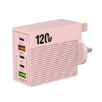 ADC-F007 120W 3xType-C Dual USB Multi-Port Charger, US Plug, EU Plug, UK Plug