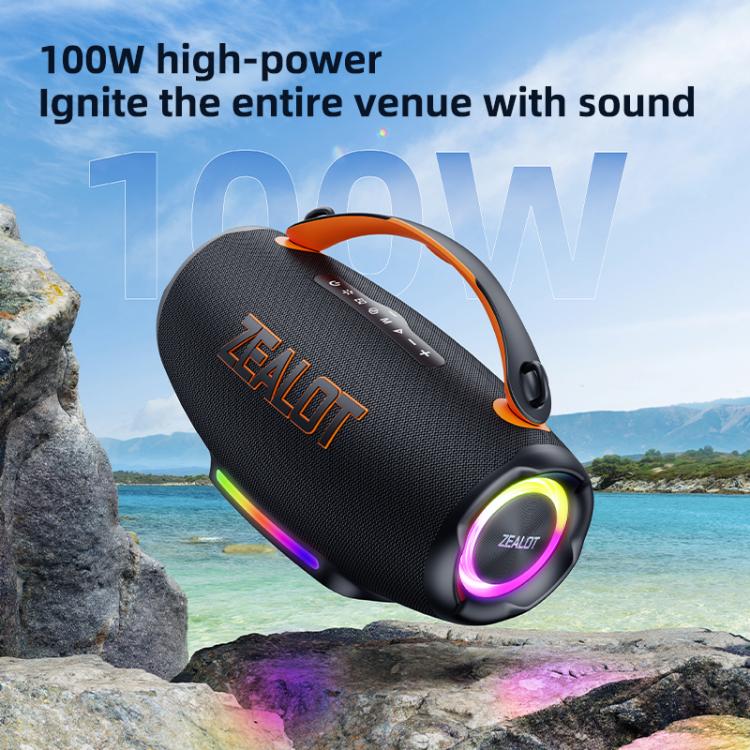 Zealot S167 100W ポータブルハンドヘルド屋外用RGB Bluetoothスピーカー