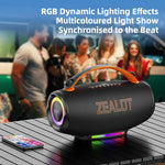 Zealot S167 100W ポータブルハンドヘルド屋外用RGB Bluetoothスピーカー
