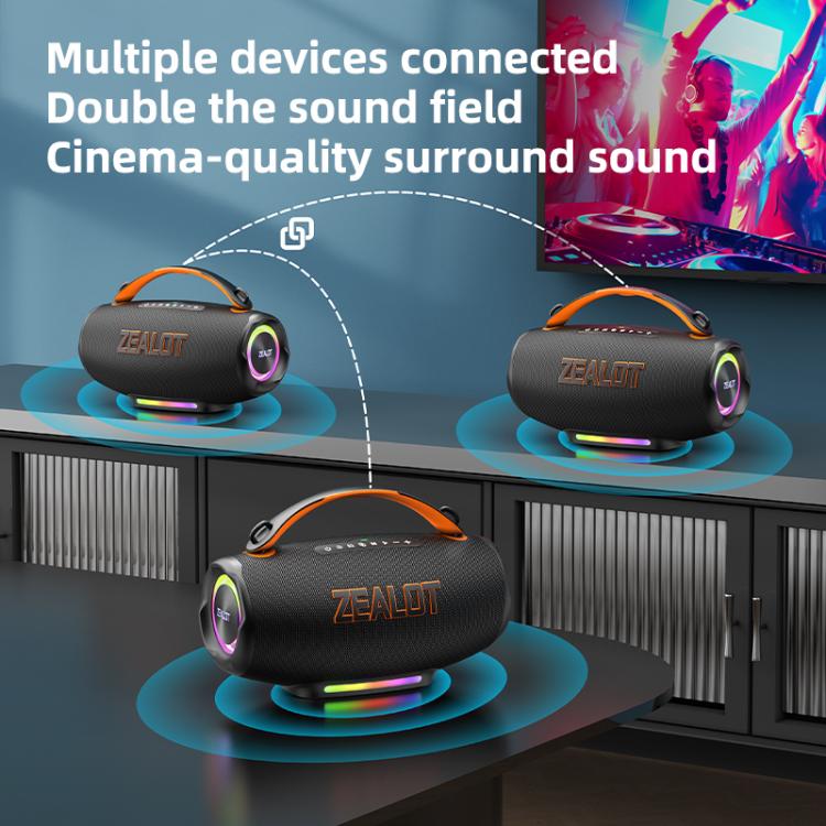 Zealot S167 100W ポータブルハンドヘルド屋外用RGB Bluetoothスピーカー