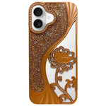 電気めっき TPU 蓮の空彫り ラインストーン グリッター電話ケース、iPhone 15用、iPhone 14用、iPhone 14 Pro用、iPhone 14 Pro Max用、iPhone 13 Pro Max用、iPhone 13 Pro用、iPhone 13用、iPhone 12用