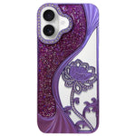 電気めっき TPU 蓮の空彫り ラインストーン グリッター電話ケース、iPhone 15用、iPhone 14用、iPhone 14 Pro用、iPhone 14 Pro Max用、iPhone 13 Pro Max用、iPhone 13 Pro用、iPhone 13用、iPhone 12用