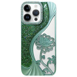 電気めっき TPU 蓮の空彫り ラインストーン グリッター電話ケース、iPhone 12 Pro Max用、iPhone 12 Pro用、iPhone 11 Pro Max用、iPhone 11用