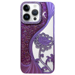 電気めっき TPU 蓮の空彫り ラインストーン グリッター電話ケース、iPhone 12 Pro Max用、iPhone 12 Pro用、iPhone 11 Pro Max用、iPhone 11用