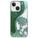 電気めっき TPU 蓮の空彫り ラインストーン グリッター電話ケース、iPhone 12 Pro Max用、iPhone 12 Pro用、iPhone 11 Pro Max用、iPhone 11用