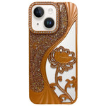 電気めっき TPU 蓮の空彫り ラインストーン グリッター電話ケース、iPhone 12 Pro Max用、iPhone 12 Pro用、iPhone 11 Pro Max用、iPhone 11用
